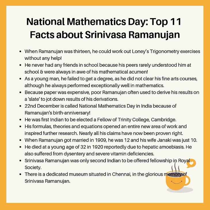 National Mathematics Day: 11 Facts about Srinivasa Ramanujan!