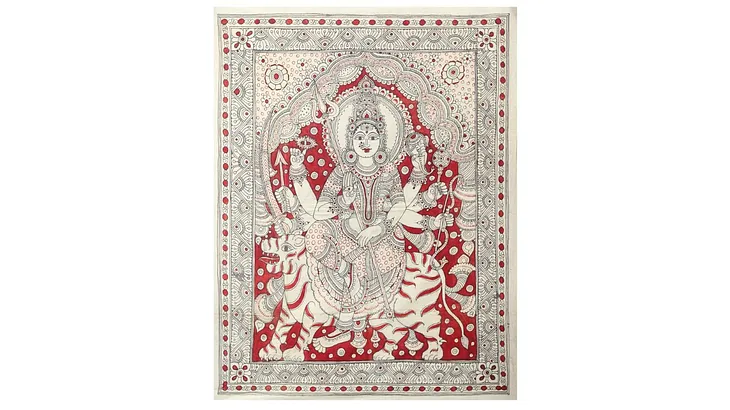 Goddess Durga | Vintage Kalamkari Painting