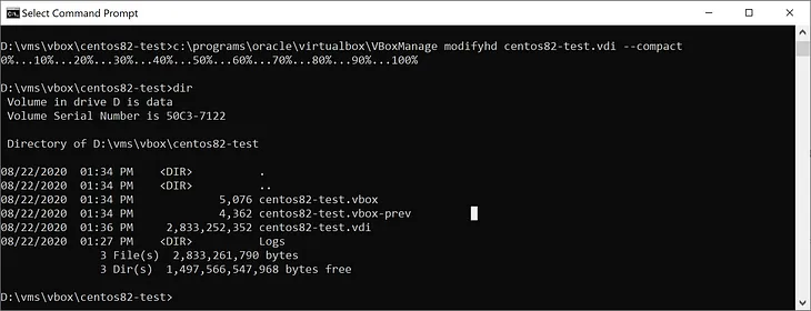 VirtualBox — CentOS Guest Compact and Clone