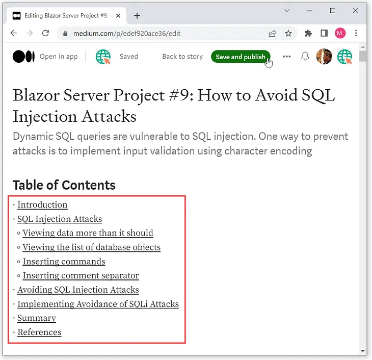 How to Quickly Create a Table of Contents for Medium Stories