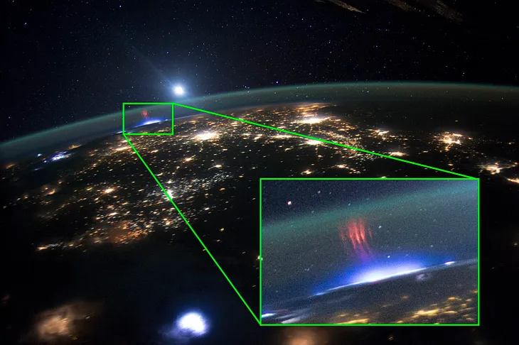 NASA Captures ‘Blue Jets’ And ‘Red Sprites’ Above Thunderstorms From Space