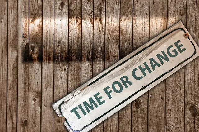 a poster saying “Time for Change”