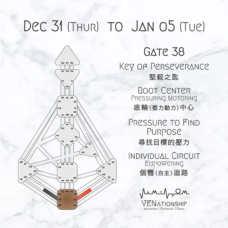 【 12.31 to o1.o5 | Gate 38 - The Key of Perseverance 】