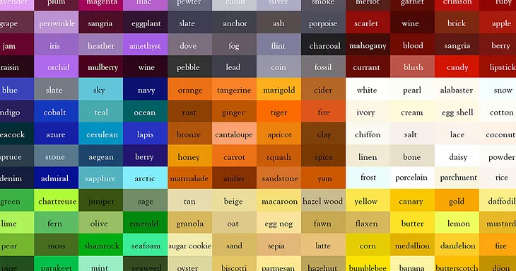 The Color Thesaurus (Sharing this Concept)