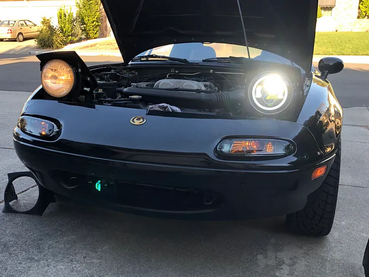 Miata (NA) OEM→LED Headlight Conversion