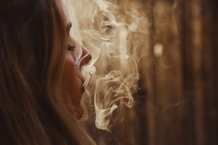 woman smoking