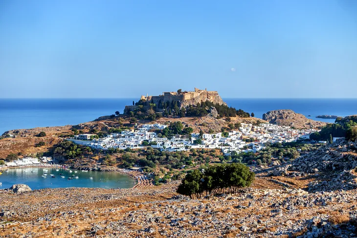 The panorama of Lindos.