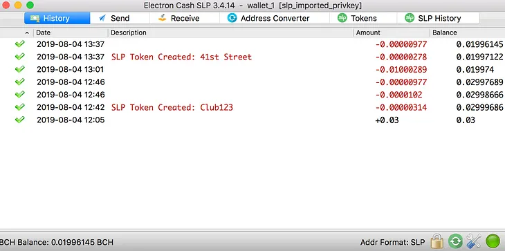 Create Bitcoin Cash SLP Tokens