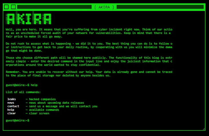 Akira — New Ransomware group deep dive