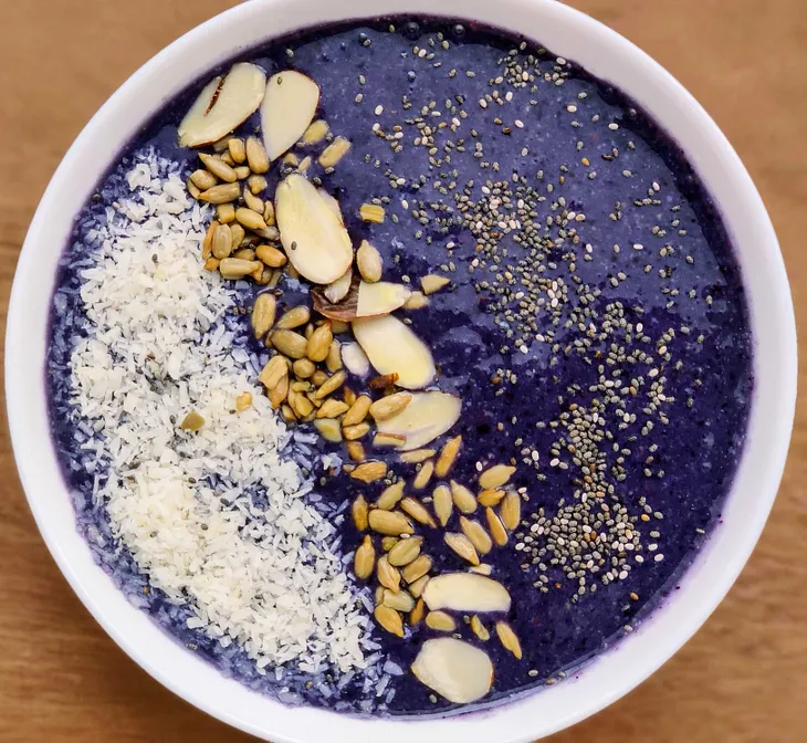 Blueberry Smoothie with Nuts and Seeds