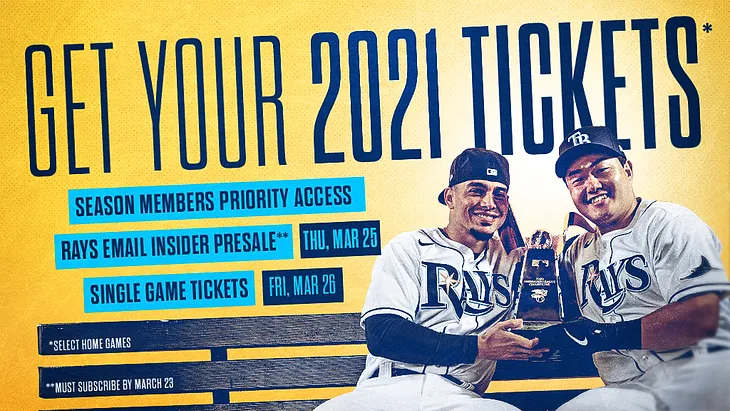 Rays announce safety and single-game ticket information