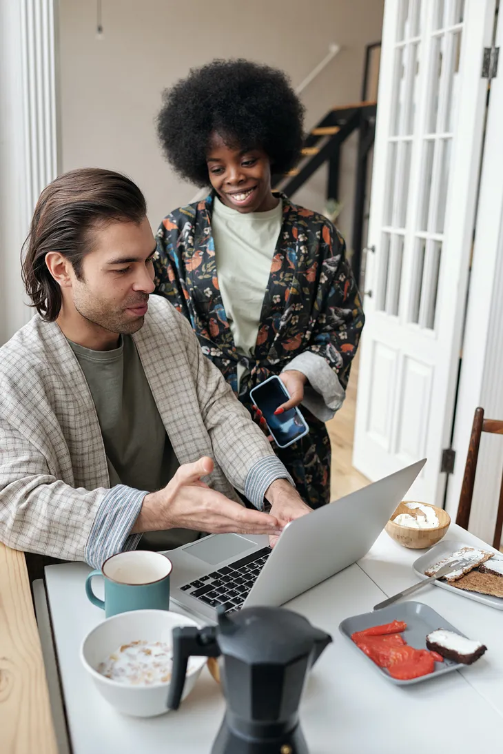 Couple enjoying the best video conferencing software.