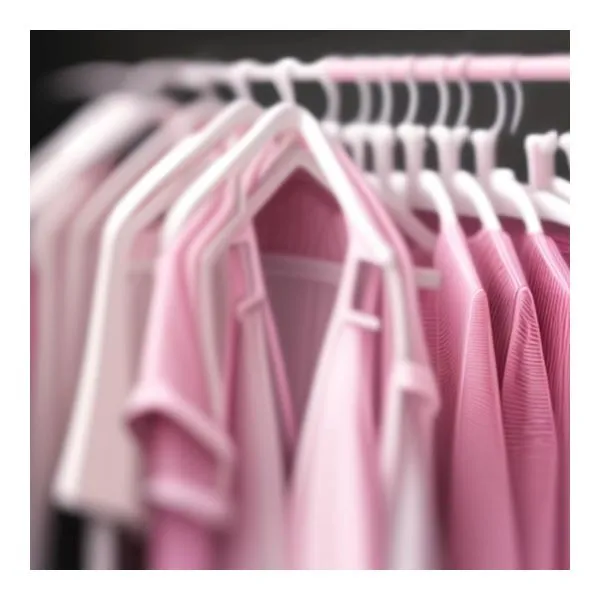 Pink clothes on hangers