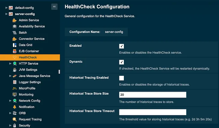 Admin Console HealthCheck