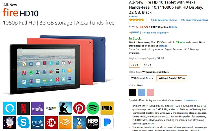 Amazon Fire HD 10"