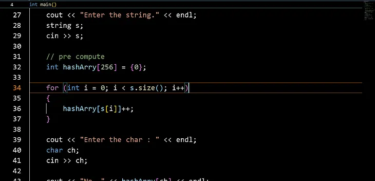 Problem: Character Frequency Count Using Hashing