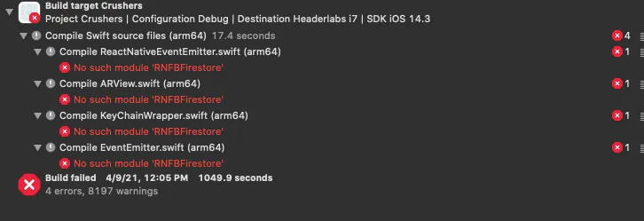 Fixing React Native Podfile to bridge and run a native module. (fix)