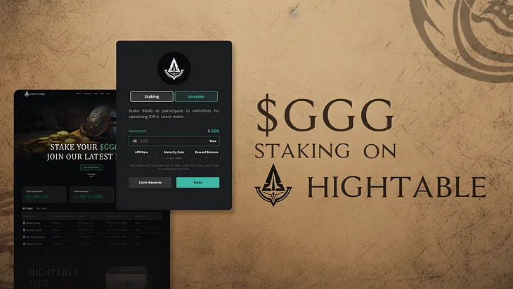 $GGG Staking Goes LIVE on HighTable! 🚀