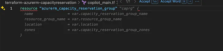 Github Copilot — Assistant in IAC terraform module generation