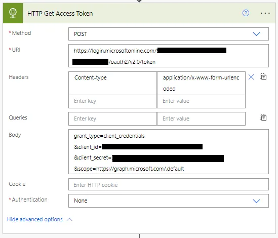 Generate Authentication Bearer Token in Power Automate using Azure App Registration