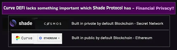 Curve Finance lacks something important which Shade Protocol has — Financial Privacy