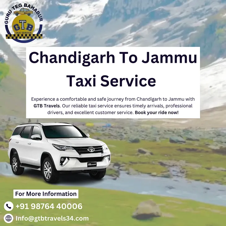 Travel in Comfort: Chandigarh to Jammu Taxi Rides