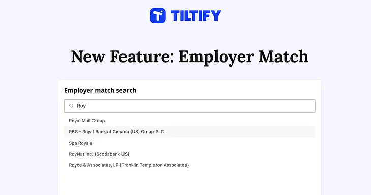 Tiltify — Employer Match