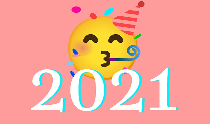 Celebratory 2021 photo created in figma