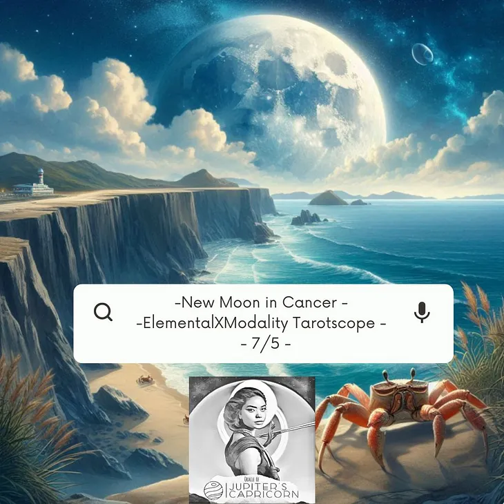 Oracle of Jupiters Capricorn — New Moon in Cancer Elemental Tarot-scopes