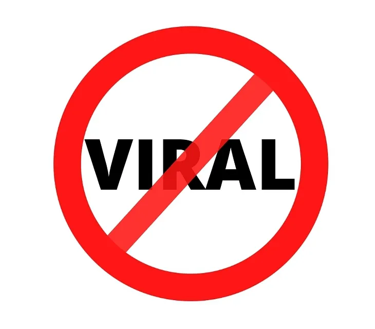 Red Quit sign circle with line thtough over the word "viral"