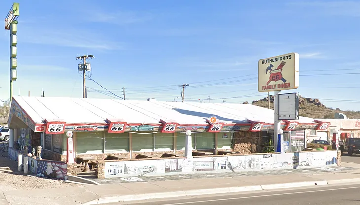 Image of the front of Rutherford’s 66 Diner — Image Courtesy of Google Maps