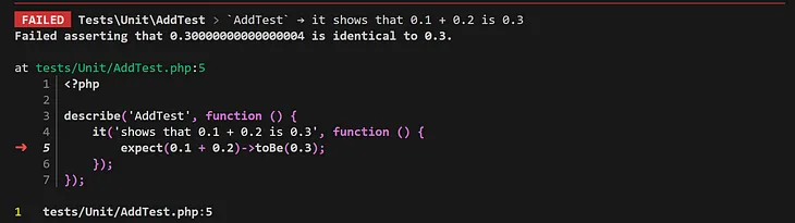 0.1 + 0.2 is not 0.3 in PHP!