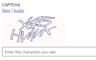 Image of a captcha