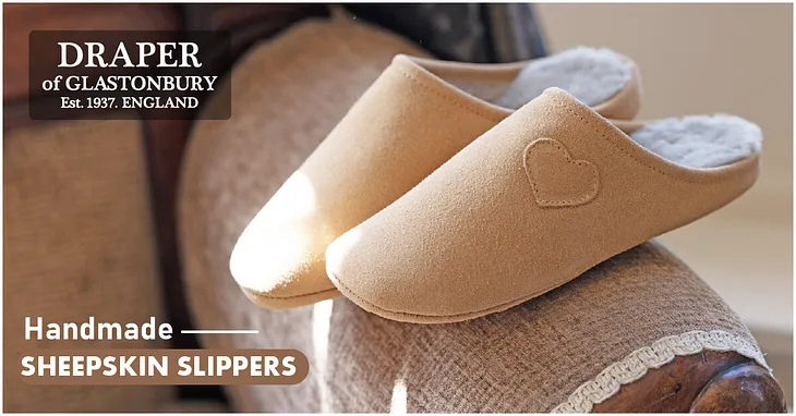 Heart Women Sheepskin Slippers