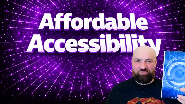 Affordable accessibility cover with Accessible.org founder Kris Rivenburgh holding up his book.