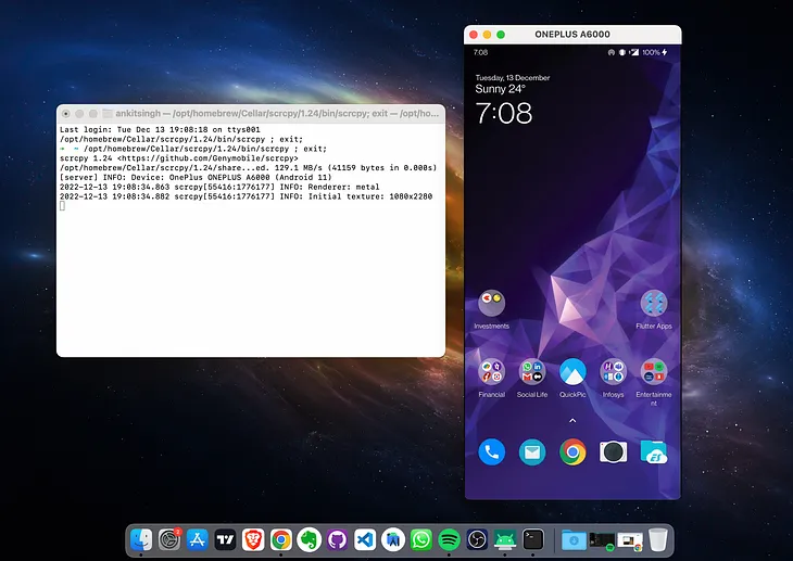 Scrcpy : How to mirror Android mobile screen on Macbook M1 [2022 Guide]