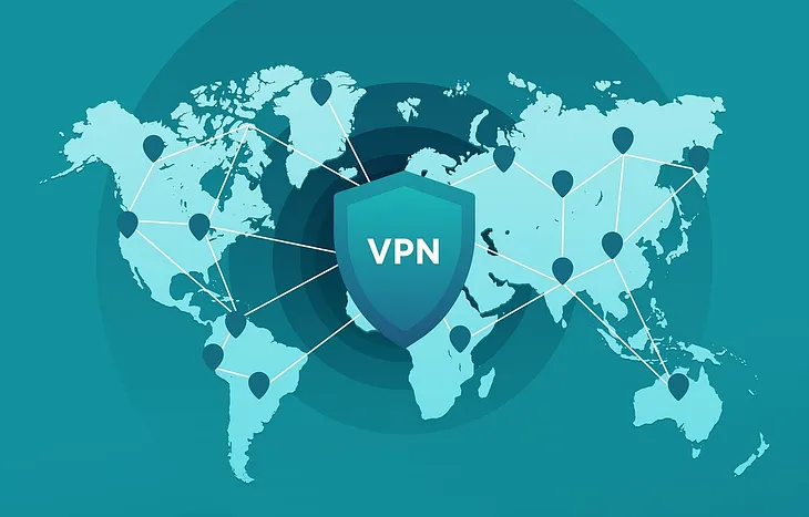 IMAGE: A map of the world with points connected by a virtual private network
