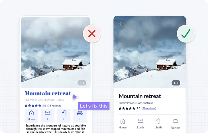 UI design before and after example