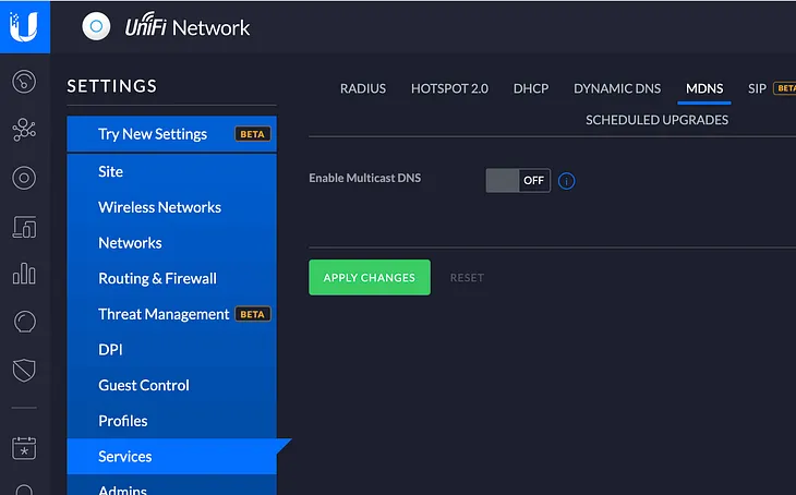 Google Chromecast on a separate VLAN with UniFi Security Gateway