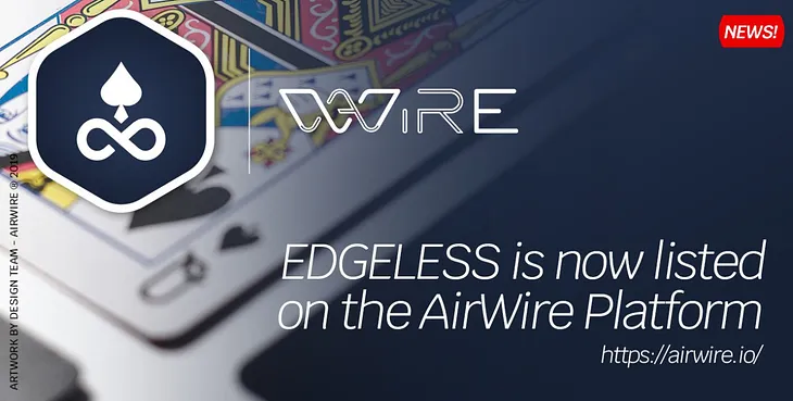 AirWire has listed EDG Coin on the AirWire platform for advanced sending and receiving…