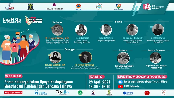 Poster Webinar Peran Keluarga dalam Upaya Kesiapsiagaan Menghadapi Pandemi dan Bencana Lainnya