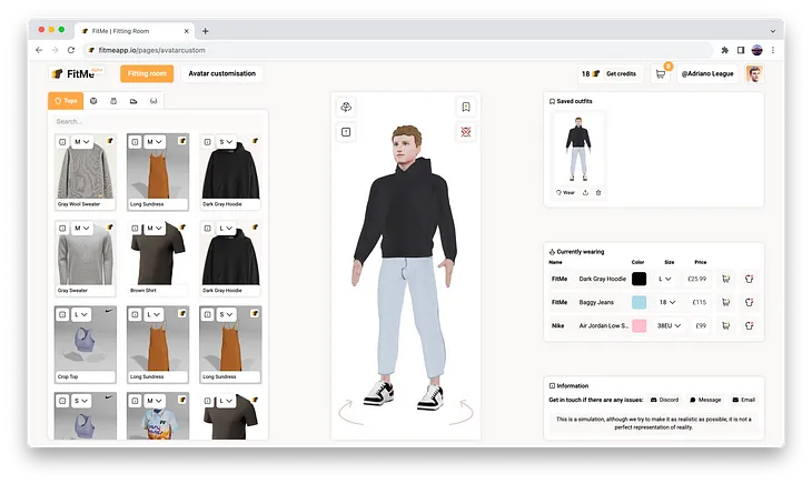 FitMe Virtual Fitting Room example