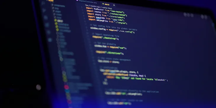 Computer screen with code (it’s Vue.js lol)