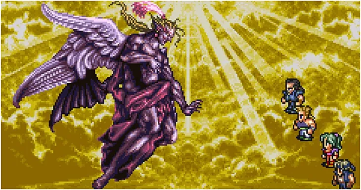 Final Fantasy VI — Final battle between Kefka and the crew. Get him!