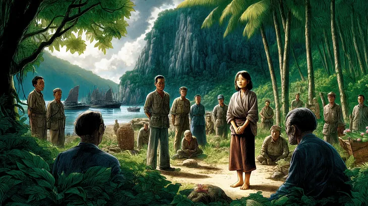 The illustrated image based on the Anatahan incident theme