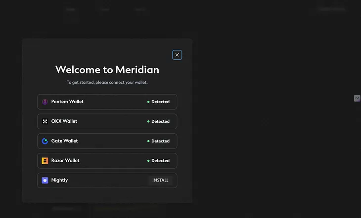 Instructions for completing Testnet on Meridian Exchange