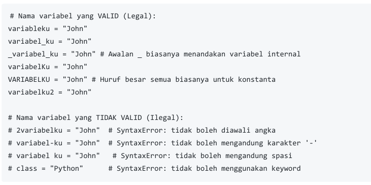 python — Aturan Main Penamaan Variabel | by Abdurrahmanhammaambariq ...