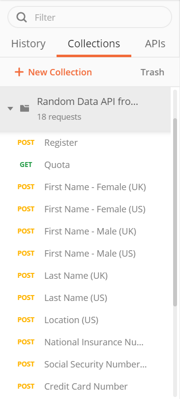 Fakerjs example  Postman API Network