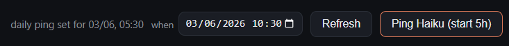 Haiku ping to start the 5-hour window early