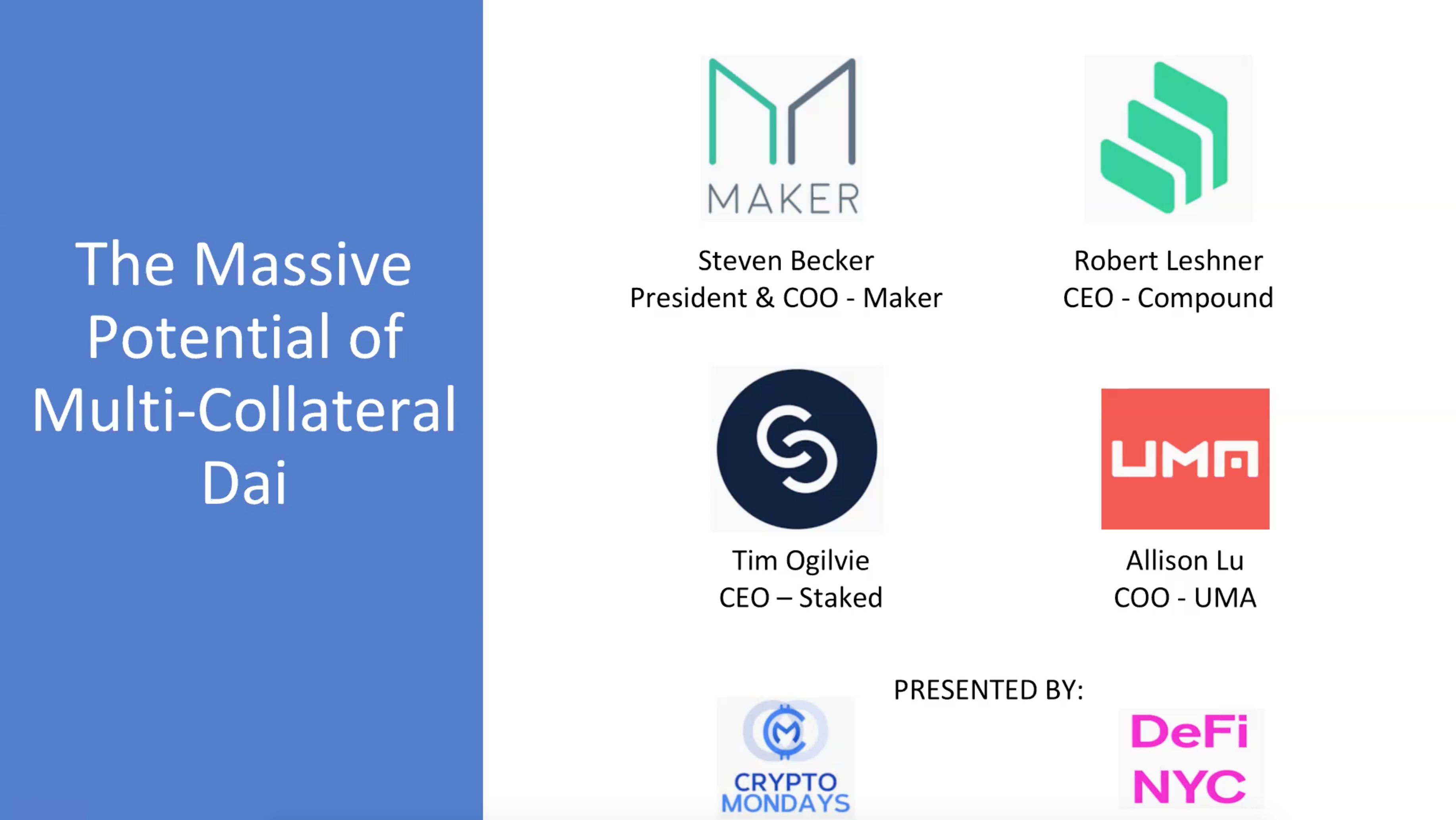 6 Thoughts Following Our Conf. Call “The Massive Potential of  Multi-Collateral Dai “ | by Lou Kerner | JustStable | Medium
